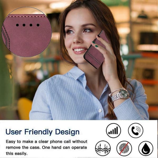 Magnetiskt läderfodral med flip-plånboksställfunktion för Red Samsung Galaxy A6 2018