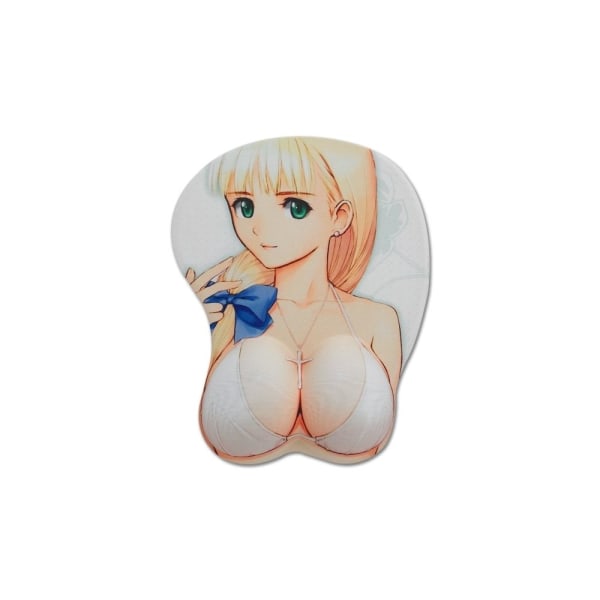 3D lättnad musmatta blond manga flicka och bröst handledsstöd