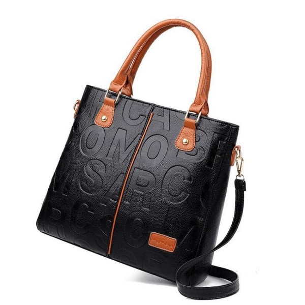 Handväska ny crossbody-väska stor kapacitet mjukt läder textur präglad axelväska dam