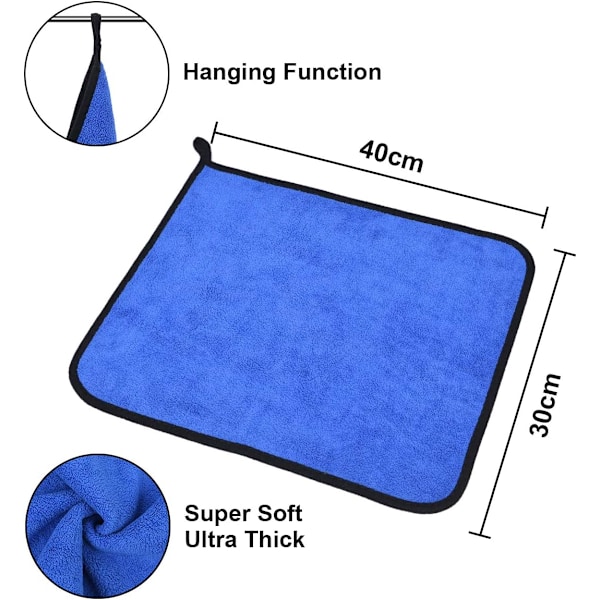 6-pack, 2-lagers förtjockade handdukar, luddfria superabsorberande handdukar, 40x30 cm