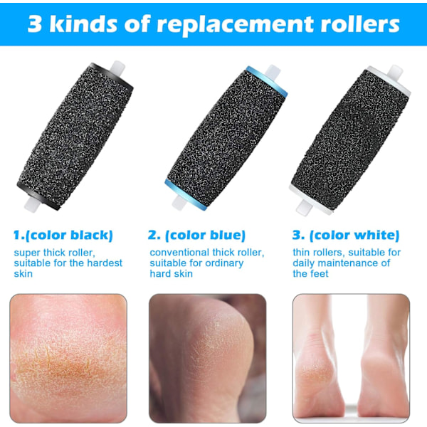 [10 kpl] Vaihtopyörillä yhteensopiva Scholl Velvet Smooth -laitteen kanssa, 3 karkeusastetta, Pumice Refill Electric Foot File, sähköiseen jalkahoitoon