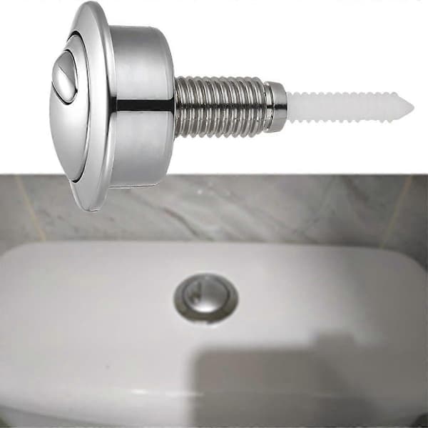 WC-knapp, dubbelspolning, toalettcistern, tryckknappsinstallation, ersättning (silver), silverfärgad