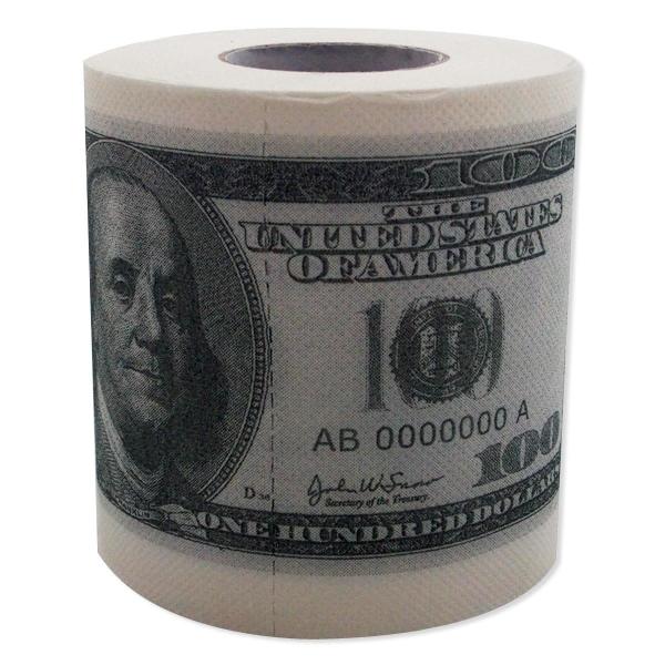 PQ toalettpapper med tryck av 100 dollar