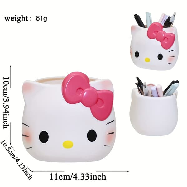 pc Hello Kitty pennhållare - söt tecknad kattdesign skrivbordsorganisatör i plast Hej Kitty