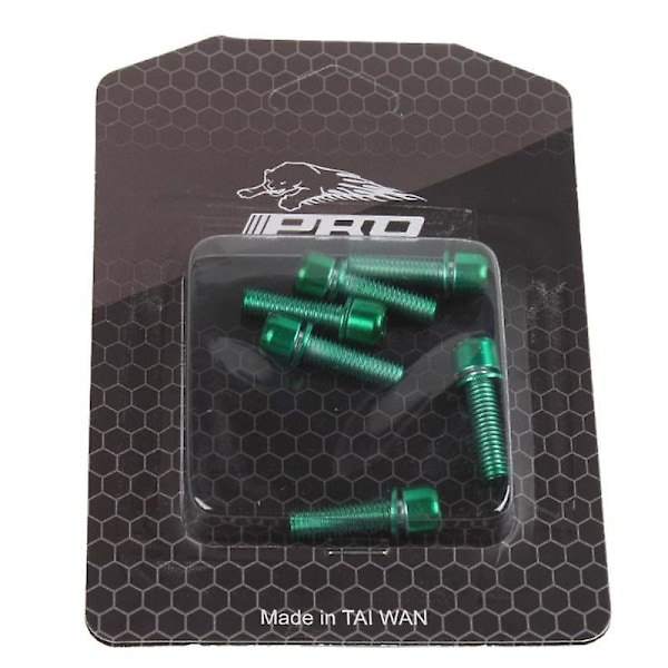 6 st/set Cykelstyre Skruvar Titanpläterad Rostfritt Stål M5*18mm Mtb Cykel