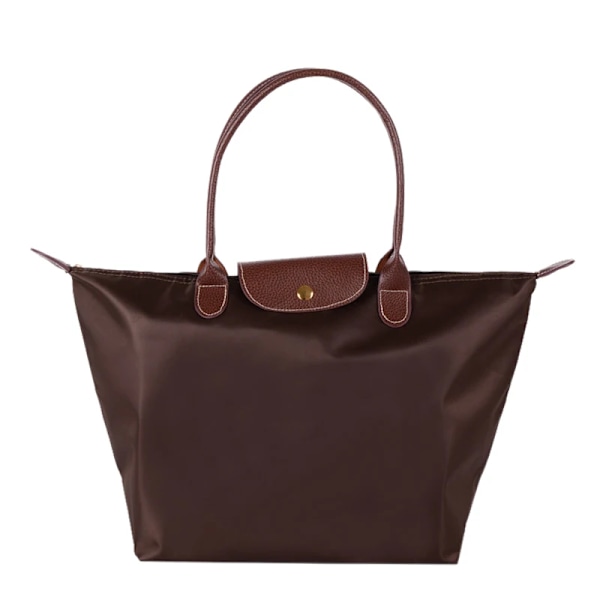 Vandtæt Nylon Dumpling Håndtaske Tasker Kvinder Tote Taske Damer Stor Kapacitet Håndtaske til Rejser Foldbar Casual Skuldertaske Kaffe Kaffe Coffee l