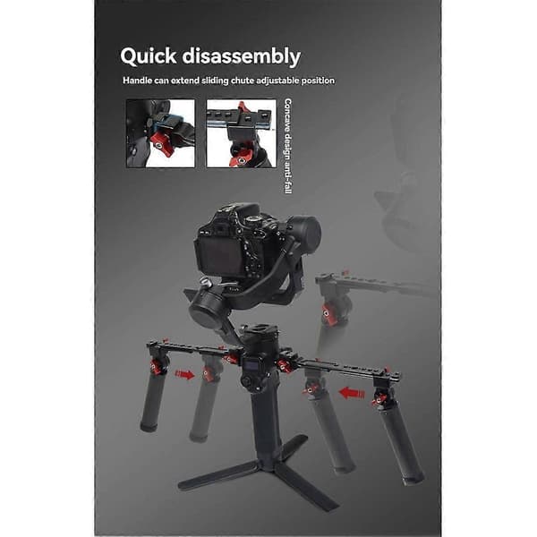 Dobbel Gimbal Håndgrep for RS2/3/4 Sammenleggbart Håndtak, A