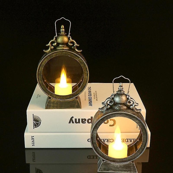 Dekorativ ljuslykta Retro Bell Vindlampa med flimrande ljus inomhus eller utomhus föremål för matbord B