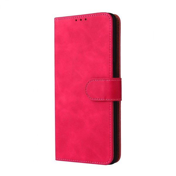Pu + Tpu case med stativ och rosa rem för din Motorola Edge (2021)