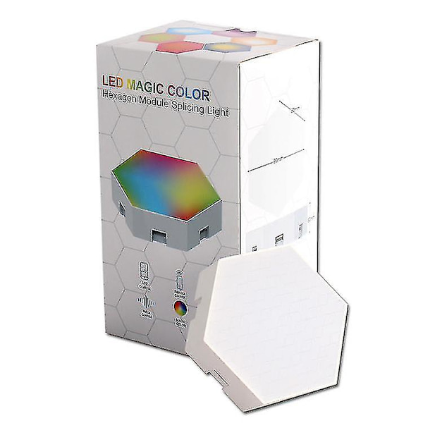 Smart App-styrd hexagonal honeycomb-lampa med musikrytm 6pcs