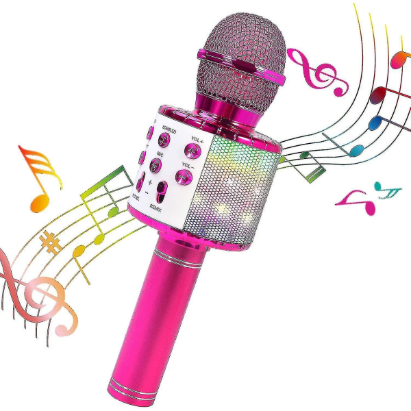 Karaoke Bluetooth mikrofon, 5 i 1 inspelnings- och sångmikrofon för barn Vuxna (svart)