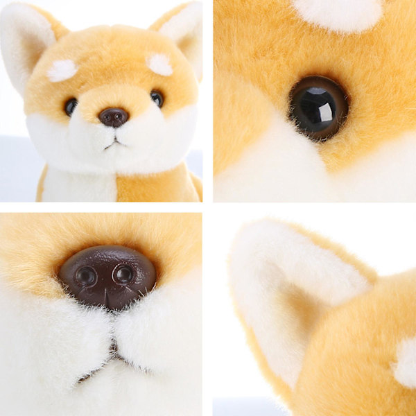 Simulerad Valp Plyschleksak Shiba Inu/dalmatiner/schnauzer/basset Hound Gåva Till Jul Födelsedag Nyår 17CM Shiba Inu