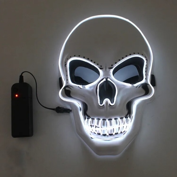 Halloween Skräck Skull Mask LED Kallljus Mask LED Halloween Mask Cosplay Mask Halloween Party Dekoration Lysande Skull Masker