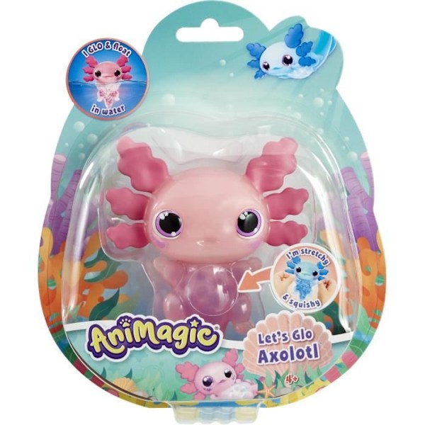 Interaktivt dyr - GOLIATH - Animagic Let's Glo Axolotl Pink - Lys og taktil funktion fra 4 år