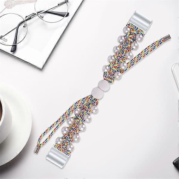Kompatibelt med Fitbit Charge 2/Charge 2 HR Pärla+Nylon Väv Justerbart Armbandsbyte MultiColor