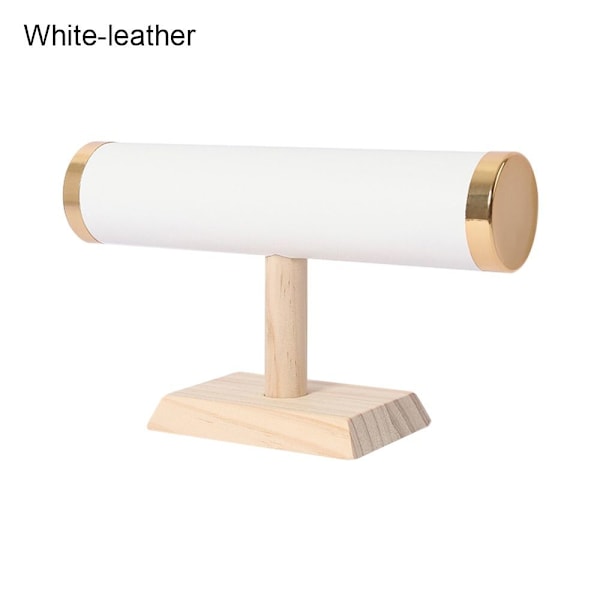 Armbandsdisplayställ Klocka VIT LÄDER LÄDER Vit White leather-leather