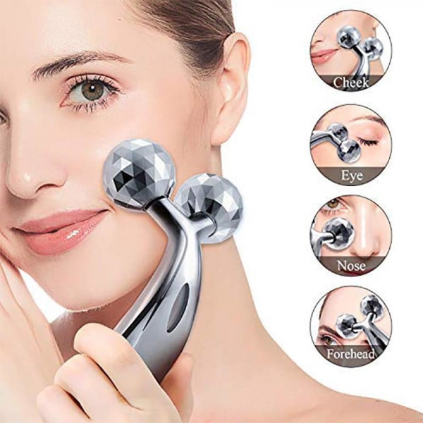 3D Roller Massager 360 Thin Face Helkroppsform Lifting Wrinkle Remover Ansiktsavslappningsverktyg Rotera, eller