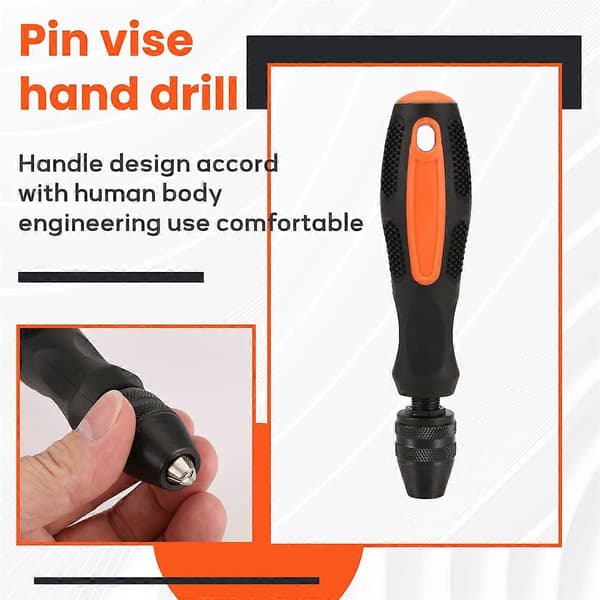 0,5-8 mm Mini Handborr med Nyckellös Chuck Stift Skruvstäd Modell Handborr