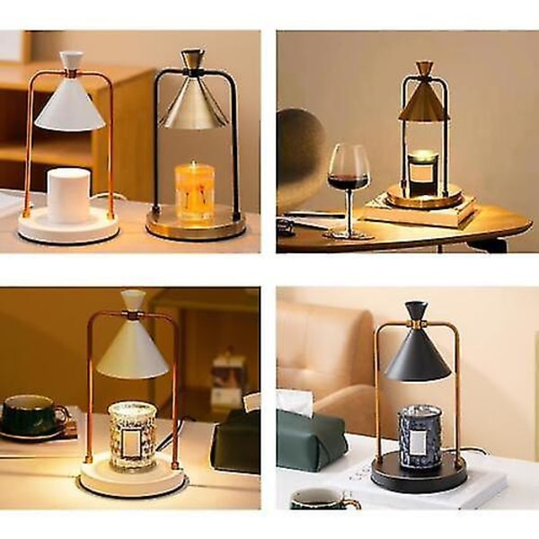 Retro Elektrisk Voks Lampe Lys Varmer Temperatur Lampe for Soverom. Justerbar Black