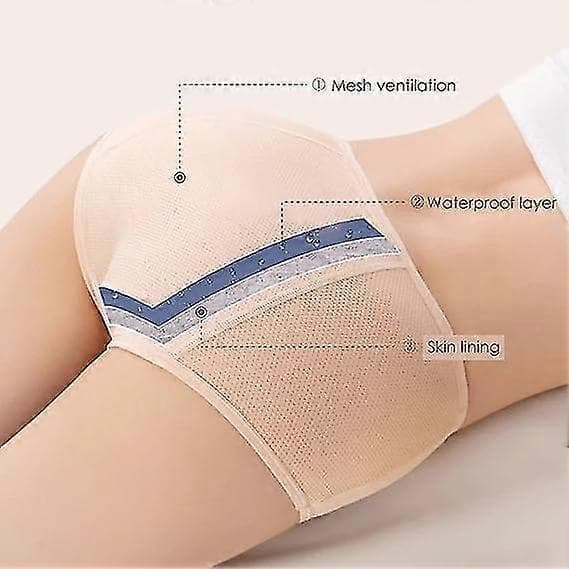 Hög midja Plus Size Bomull Läcksäkra Underkläder 6st Hög Midja Läcksäkra Underkläder Plus Size Trosor Underkläder 3XL 65-75kg