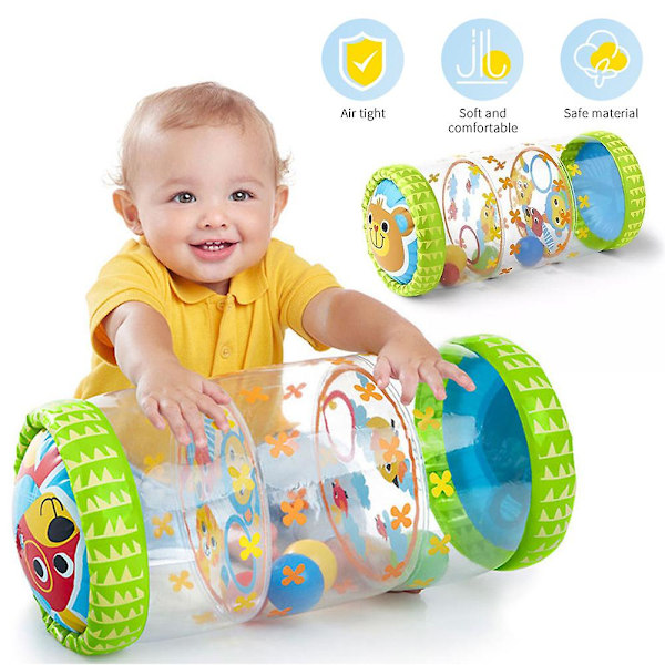 Uppblåsbar Baby Nybörjar Kryprulle Leksaker Med Boll Och Bjällra Klättra Krypa Längs Spel PVC Gåva För Utomhusaktiviteter