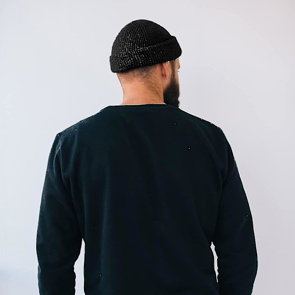 Mössa - Mössor för män och kvinnor, Unisex Uppvikt Enkel Stickad Skull Beanie, Svart