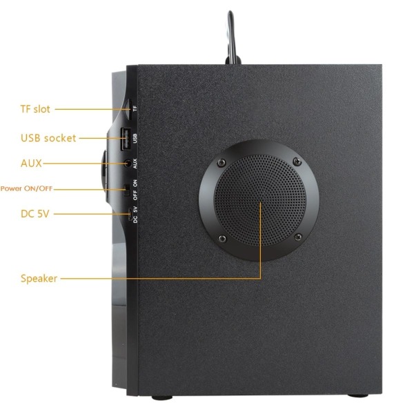Bluetooth högtalare trådlös subwoofer stereopelare högtalare stöd FM-radio fjärrkontroll | musikhögtalare | bluetooth högtalare stereohögtalare (svart)