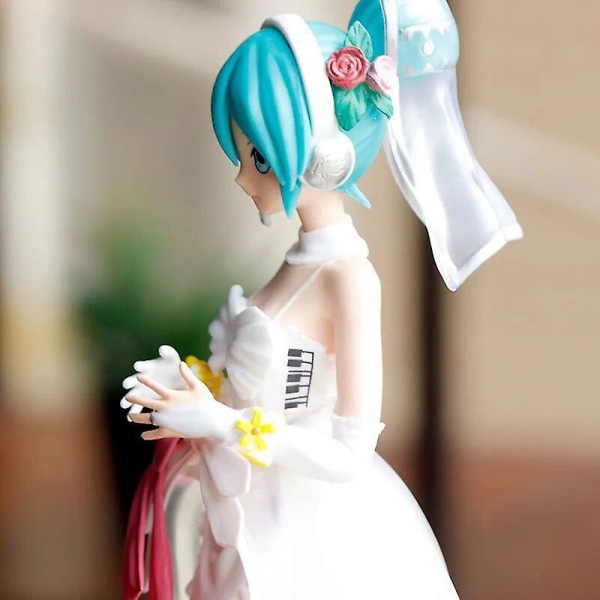 Anime Figur Bröllopsklänning Hatsune Miku Action Figurer Kawaii Baddräkt Vocaloid Pvc Samlarobjekt Modell Leksaker Flicka Present CY-17