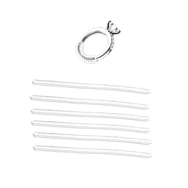 6 stk. usynlig ringstørrelsesjusterer TPU ringbeskytter klar ringstørrelsesreduserer for løse ringer (tynn) Silver