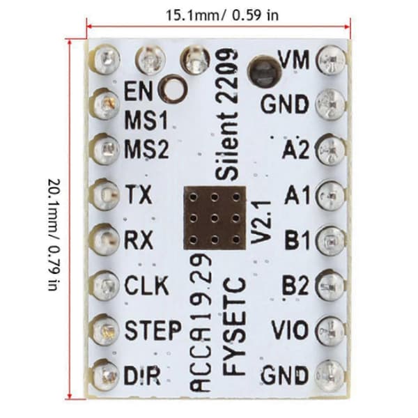 5 stk. TMC2209 V3.0 Stepper Motor Driver Stepping Rod Silent Driver 256 Microstep Strøm 2.8A TMC220
