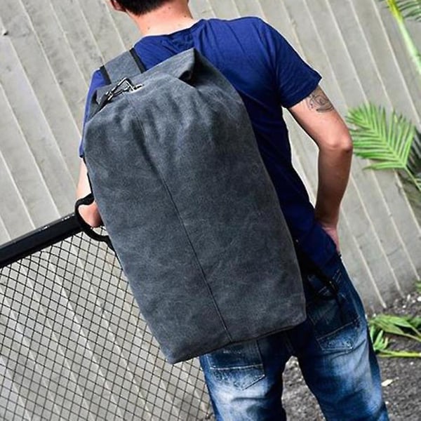 Kaesi Mode Män Stor Kapacitet Canvas Outdoor Sport Bag Reseklättring Ryggsäck feng