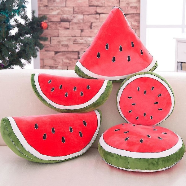 Söt vattenmelon kramande kudde bekväm och handkänsla present till julfödelsedag 40cm Round