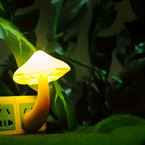 Fantasi Svamp Lampa, Natt Sensor Lampa Warm Light