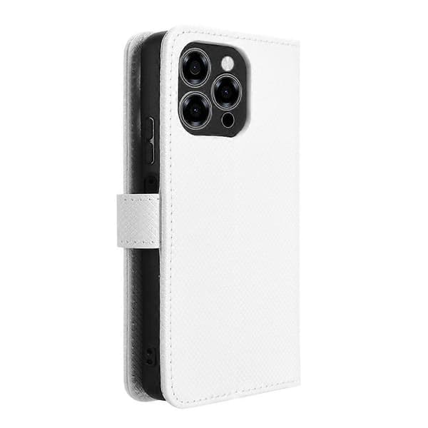 Timanttikuvioinen nahkainen puhelinkotelo White For Doogee Note 58 / Note 58 Pro