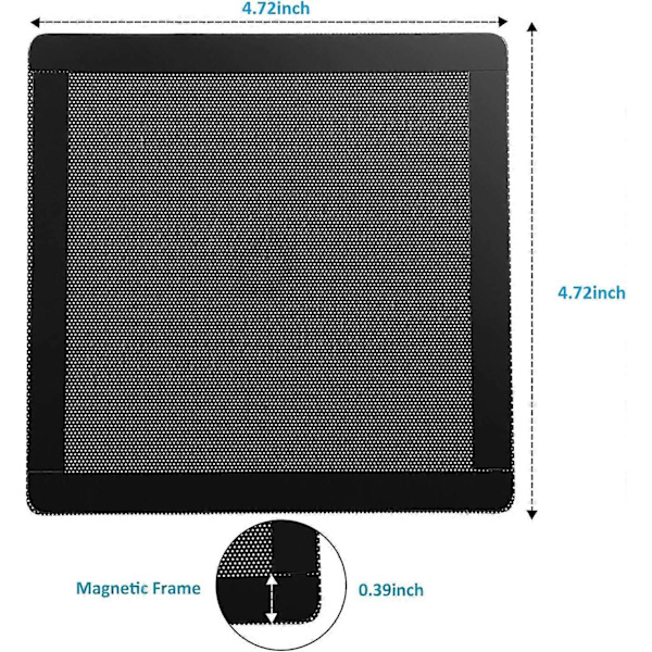 PC blæser støvfilter, magnetisk ramme støvfilter 120*120MM 5PACK