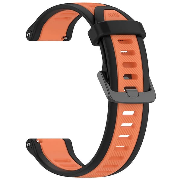 22 mm:n silikoninen ranneke Garmin Forerunner 255 -kelloon Orange Black