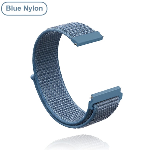 18mm 20mm 22mm Metalrem til Garmin Vivoactive 3 4 4s Urrem Venu 2 2s SQ Forerunner 645 Armbånd Silikone Loop Nylon Håndled Nylon Bl Nylon Bl Nylon Blue For Venu Music