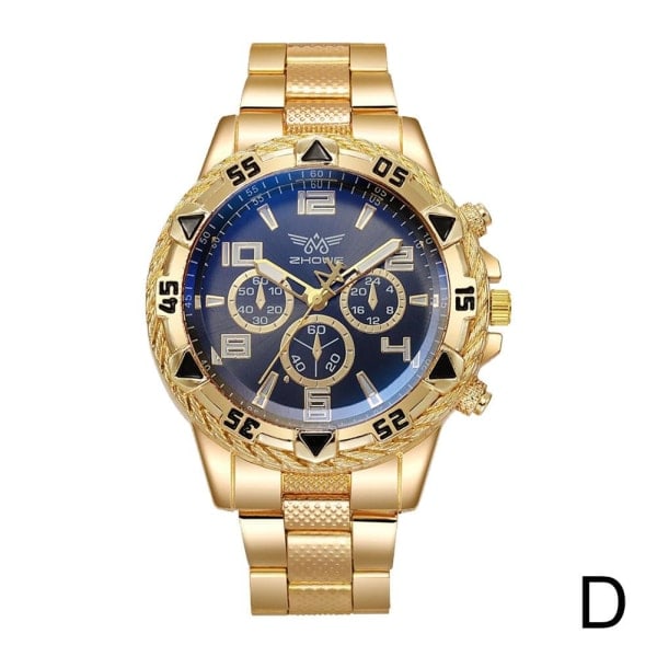 Herr Quartz Klocka Automatisk Klocka Koreansk Mode Student Vattentät Gold Black One size