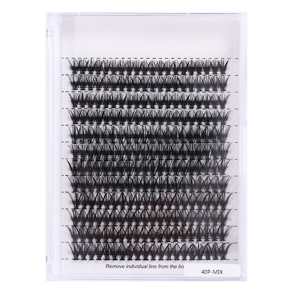 Individuella Falska Fransar - Set Naturlig Volymfransar - 40p Svart