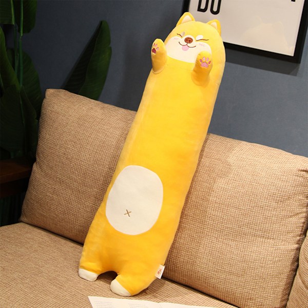 Stor Plysch Shiba Inu Lång Kudde Leksak - 70cm Lat Säng Sovkudde (0.45kg)