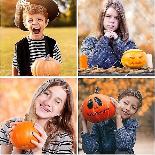 40 stk. falske gresskarstilker, DIY Halloween-gresskarstilker, forsyninger, Jack O Lantern-ornamenter, gresskarverktøy for Halloween