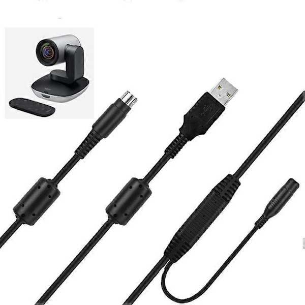 Kamera Strømkabel Datakabel til Logitech CC2900e/3500e/2900ep/3000e/PTZ Pro