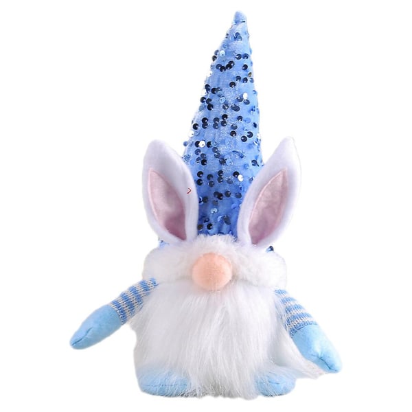 Påskharen Gnome Staty Lysande Kanin Gnome Figurine Gnome Dekoration Sky-blue