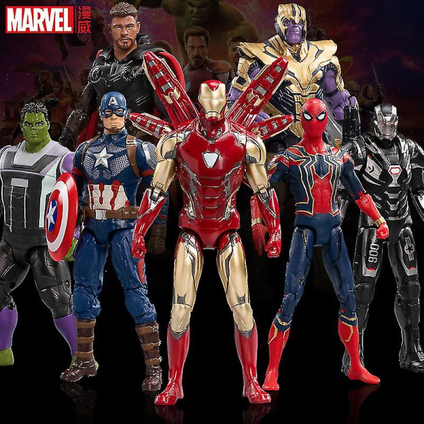 Zd Marvel The Avengers Marvel Legends Iron Man Spider Man Thor Hulk Thanos War Machine Artikulation Action Figur Leksaker för barn Spider Man B