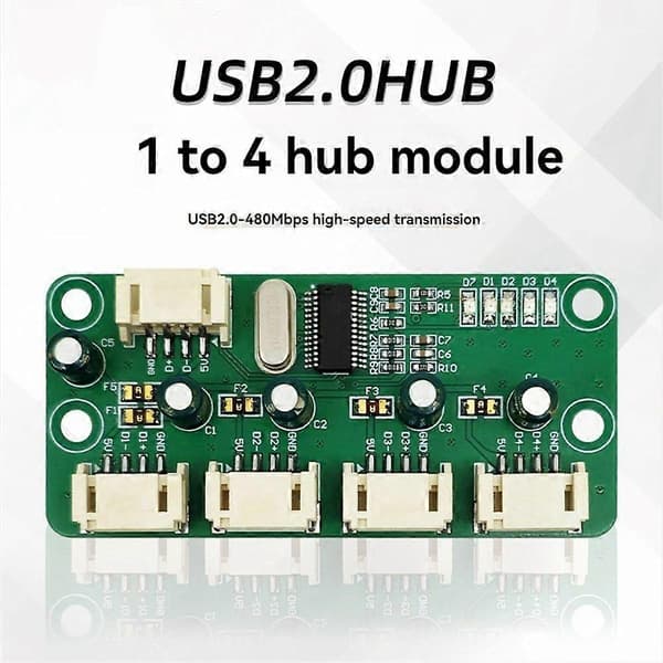 USB2.0 HUB PH2.0 Interface Version 1 til 4 Port USB HUB Modul Driver-Fri USB Splitter 1 til 4 USB2.0 HUB Green