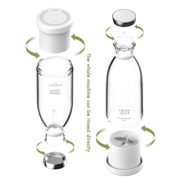 1st Bärbar USB Elektrisk Juice Blender Mini Frukt Blender Frukt Juicer Extraktor Food Shake Squeezer White