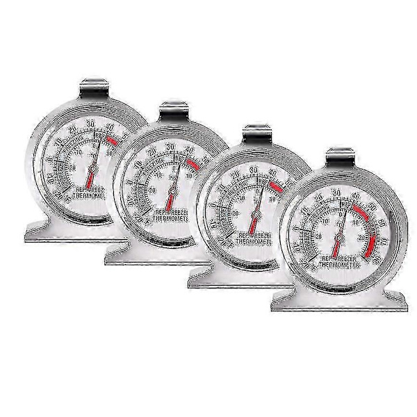 4-pack Kylskåpsfrystermometer Stor Urtavla Termometer - Bra