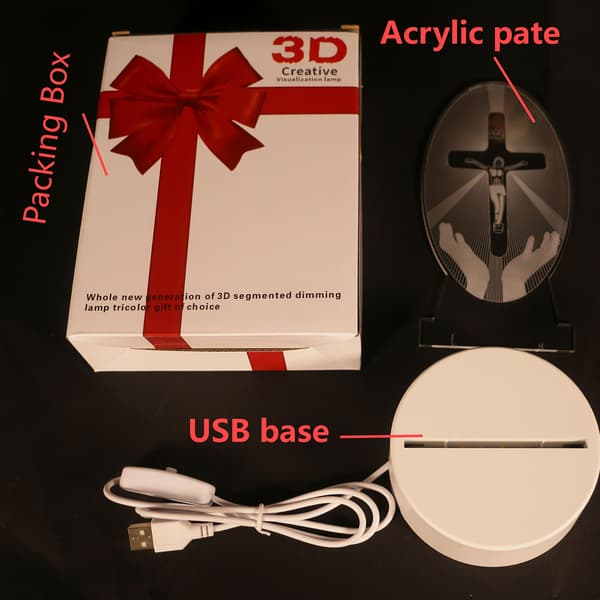 Statue Natlampe, Akrylmaterialepanel White