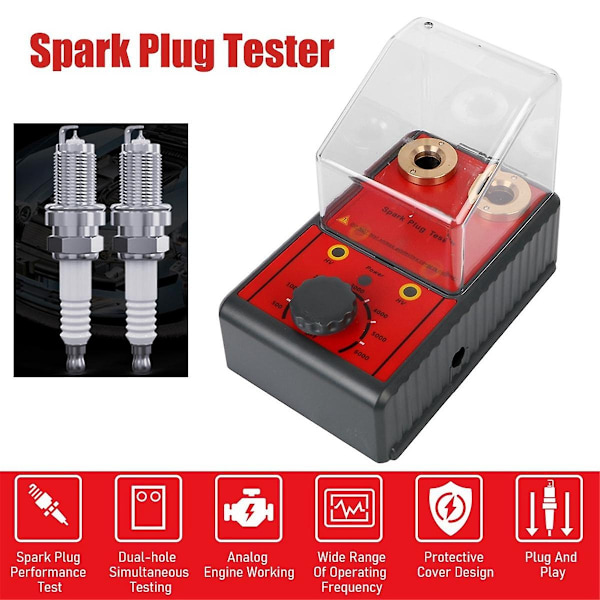 0-6000RPM 12V Tändstifts Testare Diagnostiskt Verktyg Analysator Tändsystem Test Motorcykel Lastbil Bensinfordon EU-kontakt-Perfekt