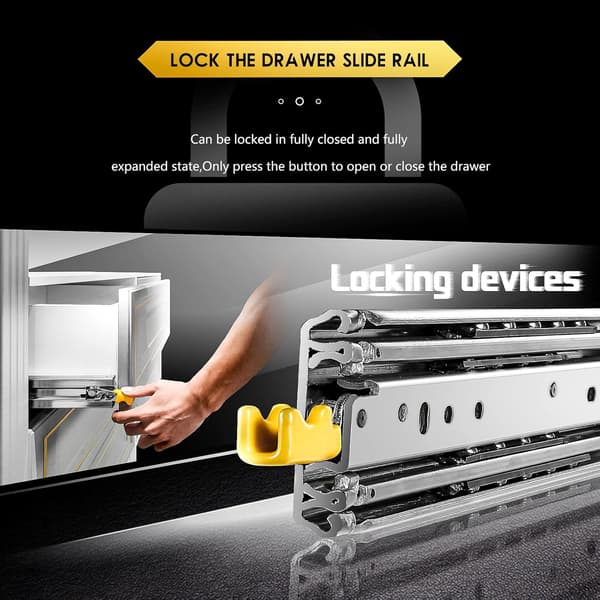 {YM}400mm Heavy Duty Drawer Slides, 760mm Width, with Locking Function Load Capacity up to 220kg, 1 Pair 400mm